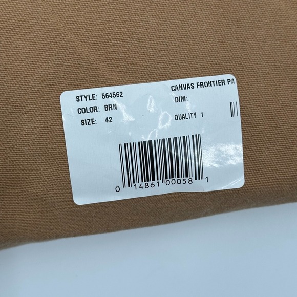 Wah Maker SASS Frontier Scully Western Pants Buckle Mens 42 Brown Canvas Ranch - Picture 4 of 13